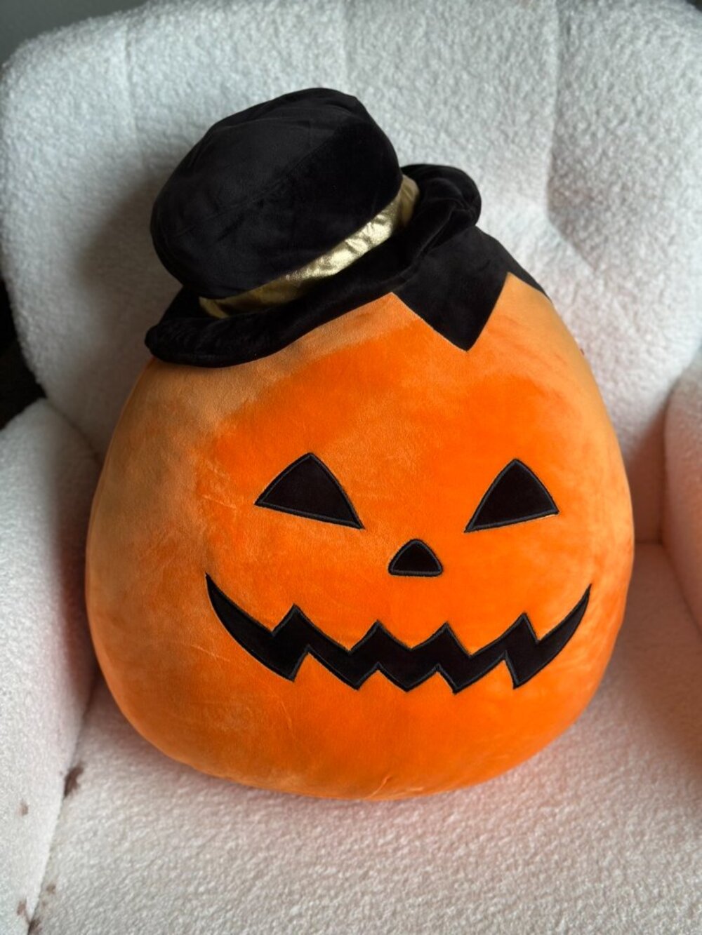 Squishmallows Original Pumpkin Jack O Lantern Plush Top Hat Halloween